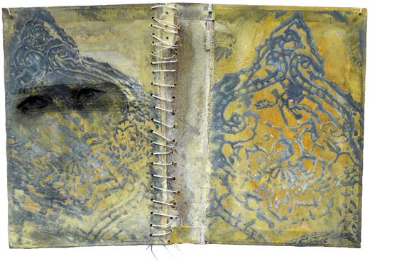 Natalija Šeruga Golob: Salve Regina, Brass Weights, San Giovanni Elemosinario, small-scale painting. The Brass Weights are produced in a painting technique using wax, pigments and ink on covers of old books. - (Nevertheles Otto's background in religion, his deepest interests still lay in the phenomenology of religious consciousness, comparative religion, and the history of religion. He travelled to a variety of places between 1910 and 1911, and again between 1925 and 1928, visiting North Africa, Egypt, Palestine, India, China, and Japan, and these journeys helped him to discern those elements within religious experience that were specific and unique, and those which were common to all religions. Otto’s travels ignited his interest in the mystical tradition, which was to prove highly significant in the development of his religious outlook. Adapted from: Mary Catherine Theresa Bridget Jones: The Discourses of the Secular Sublime and the Concepts of the Numinous and Mysterium Tremendum in the Work of Rudolf Otto, Thesis submitted for the degree of Doctor of Philosophy at the University of Leicester, Department of English, University of Leicester, 2017)