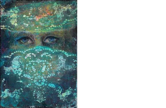 Natalija Šeruga Golob: Salve Regina, Mirrors, San Felice, small-scale painting. (Distance is not a safety zone but a field of tension. - Theodor Adorno, Minima Moralia)