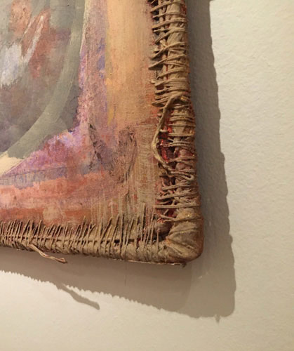 Photo 10 of the painting exhibition From the Collection of W. B.: Protocol of the same Experiment from (...), t. s. (test object) Augusta by artist and painter Natalija Šeruga Golob held in September 2023 at MMC KIBLA/KiBela, Maribor, Slovenia.