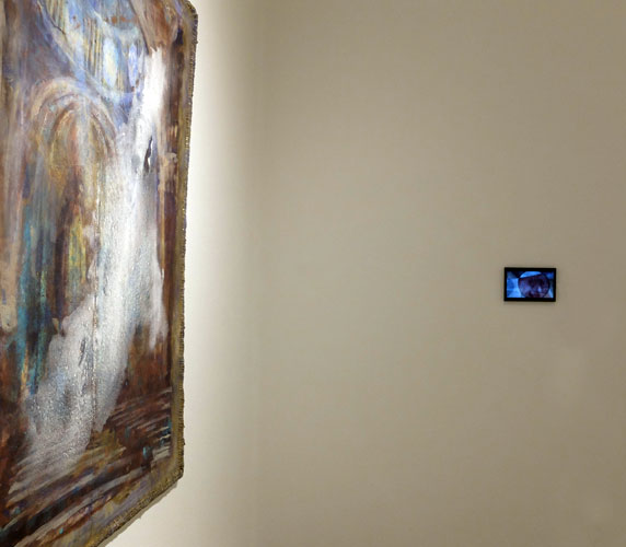 Photo 4: Art exhibition in Bezigrad Gallery 1 / MGML, Ljubljana, Slovenia, 2024. German philosopher Walter Benjamin and his literary opus was the key inspiration for Natalia Šeruga Golob's paintings.