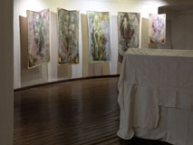The exhibition Salve Regina II by artist Natalija Šeruga Golob was in the Mihelič Gallery in Ptuj, 2018. The exhibition was continuation of her first exhibition Salve Regina. Project consists of paintings, video and music.